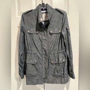 BEANPOLE / Lightweight, Denim Utility Jacket, Zip & Snap Front, Múltiple Pockets